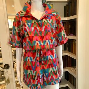 Oversized Fir Multicolor Geometric Romper